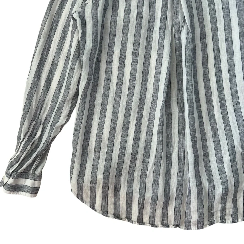 Grayson‎ by Frank & Eileen The Hero 100% Linen Button Up Blue Striped Shirt SZ M - Picture 7 of 13